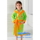 Детский халат для девочки (светло-салатовый с оранжевым)